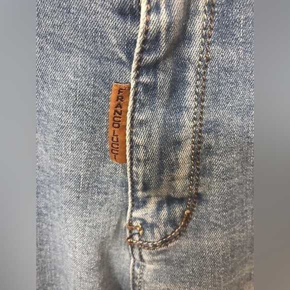 𝅺FRANCO Lucci Mens Cotton Limited Edition Straight Light Wash Denim Jeans 36X30 - Picture 8 of 15